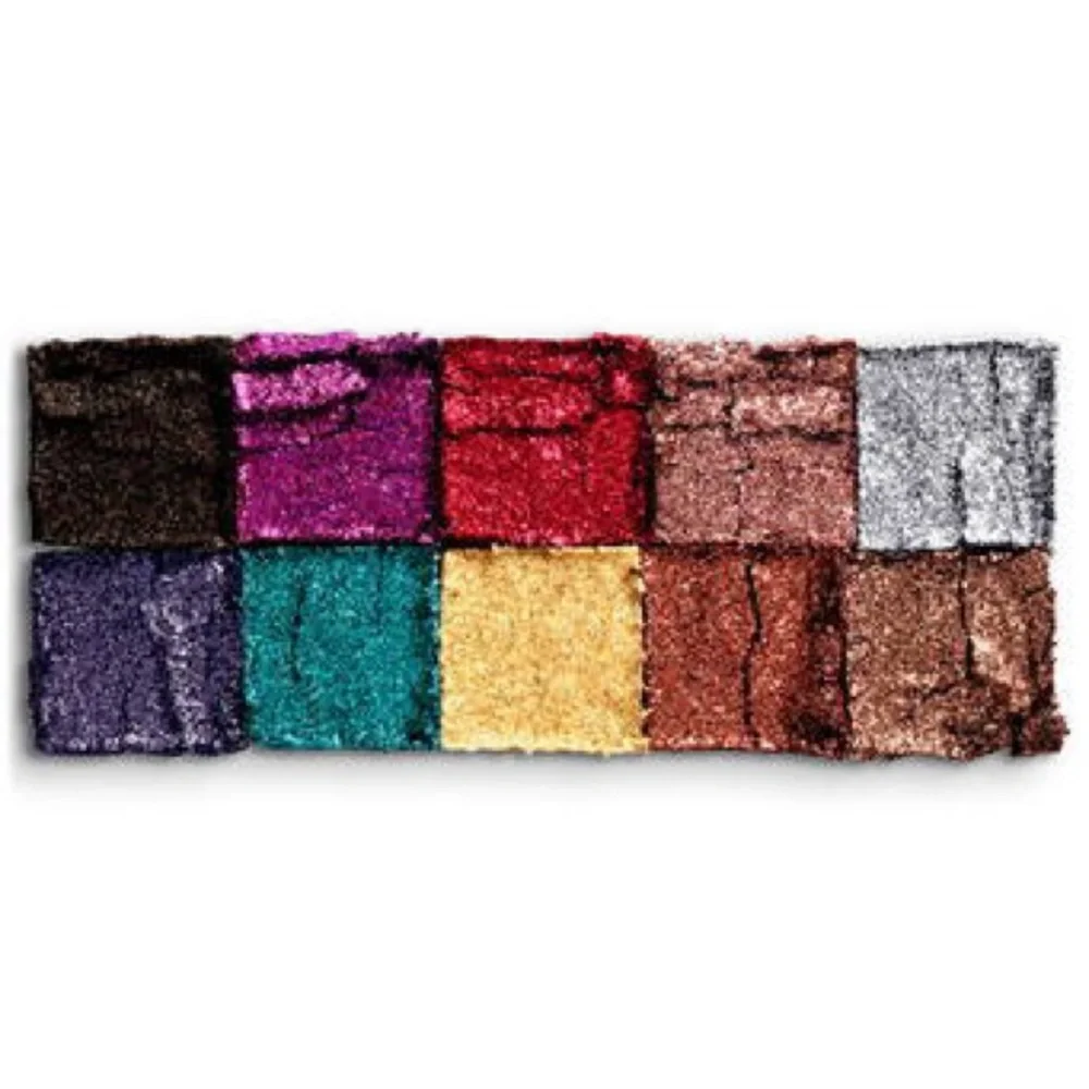 Lot 3pc NYX Glitter Goals Eyeshadow Palette Brush Gold Body Glitter Festival NWT